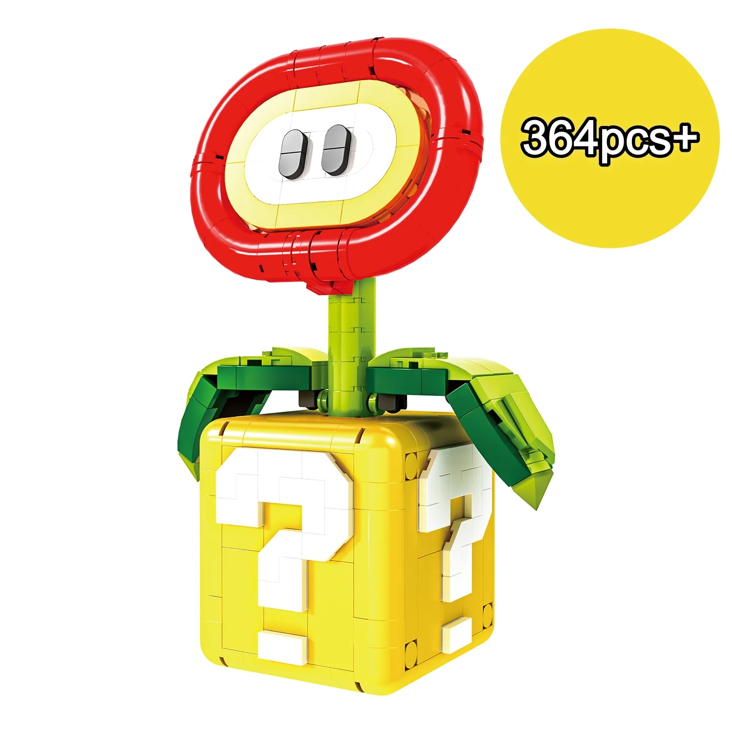 Cartoon Game Question Box Flower Building Blocks Set Retro Game Character MOC Bricks Model Toy Desktop Ornament Collectible Gift