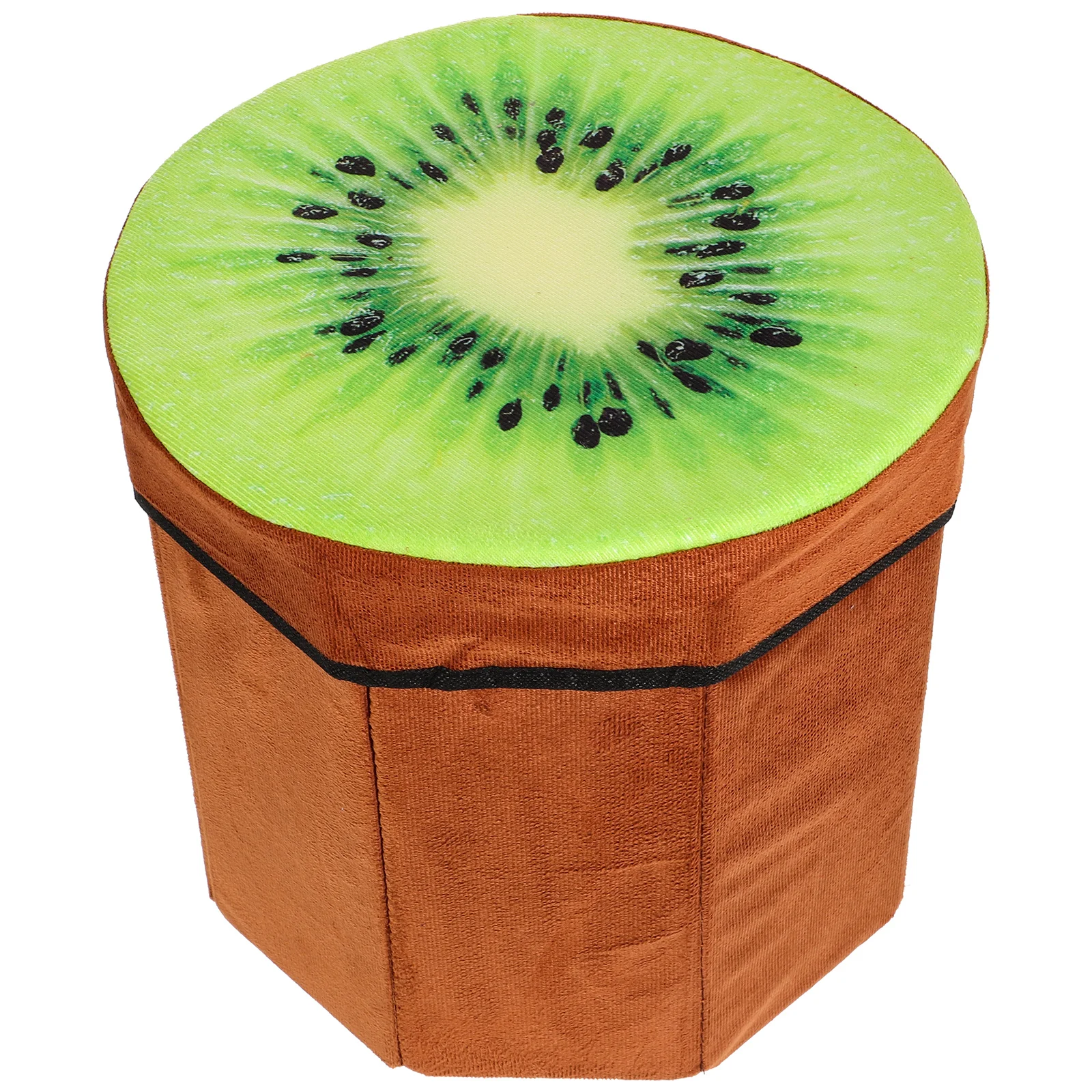 

Folding Fruit Shaped Stool Velvet Storage Box Orange Room Decor Premium Material Large Capacity Child Furniture