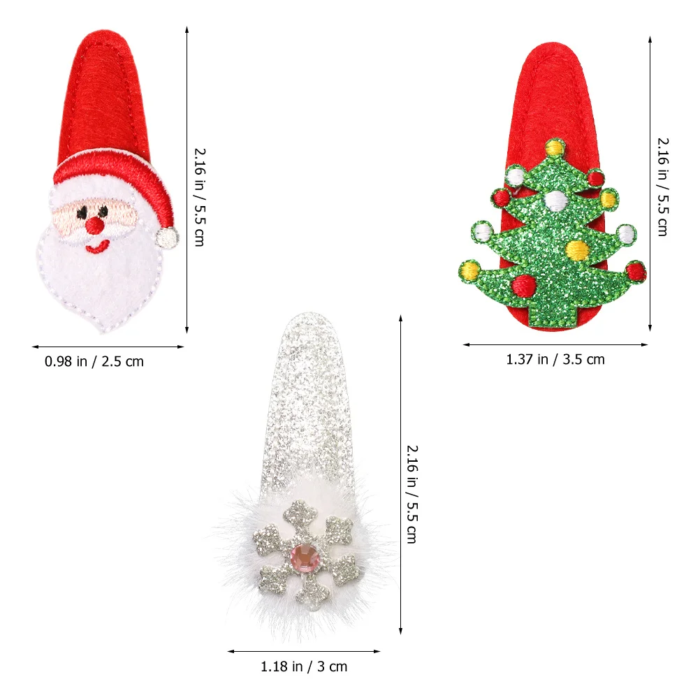 

12Pcs Christmas Hair Clips Holiday Barrettes Sequins Small Hair Accessories Antler Snowflake Tree Party Favor Hairpin