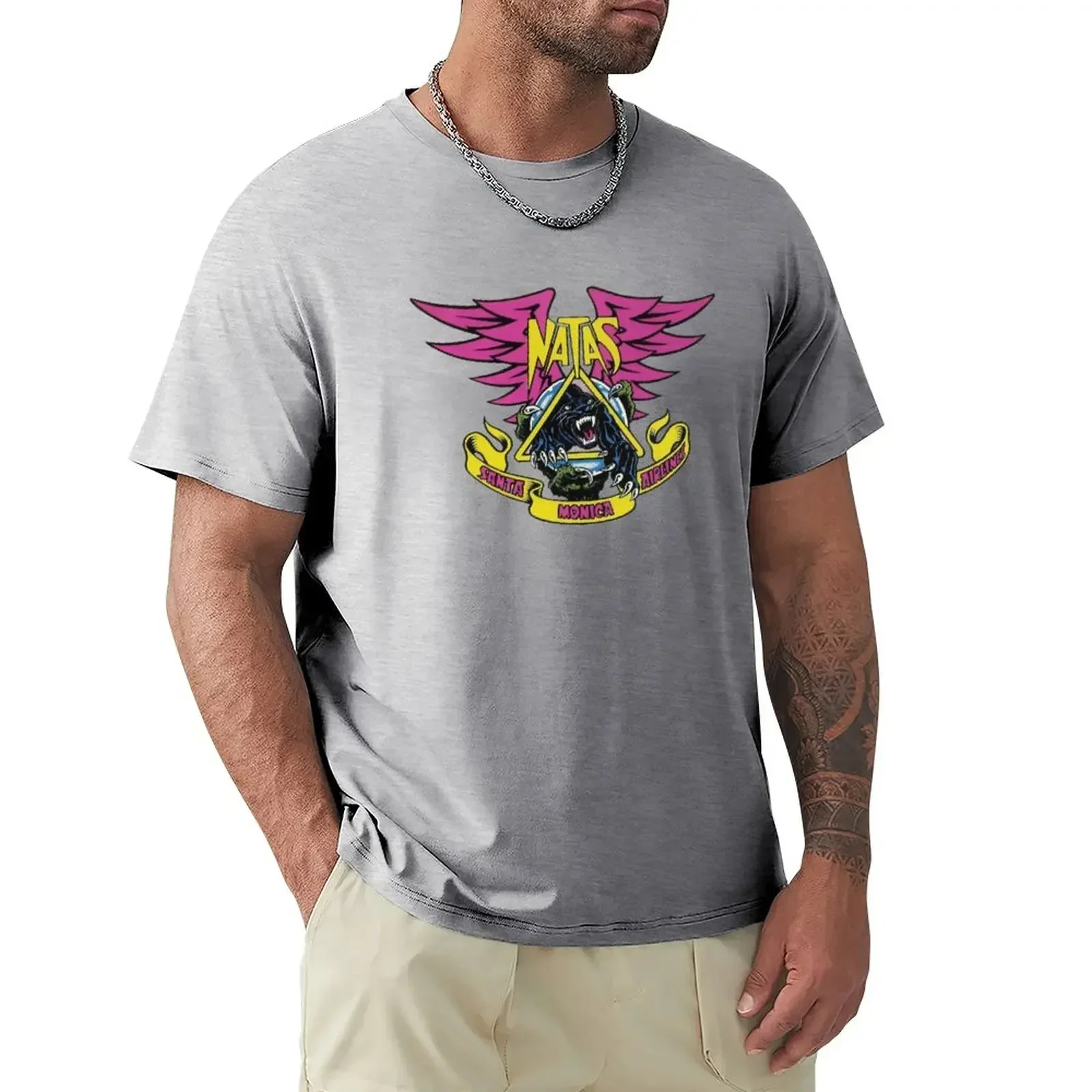 YHLQMDLG Skull Bad  T-Shirts Natas claw and panther, skateboard T-Shirt Aesthetic clothing anime vintage mens graphic funny image 4