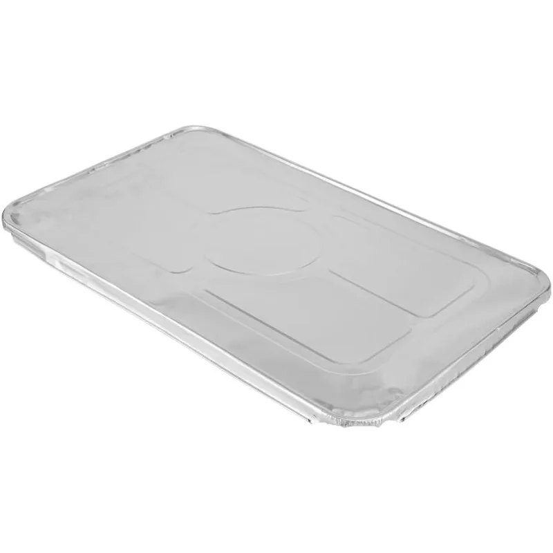 

LIDS ONLY: Foil Lux Foil Pan Lids, 25 Oven-Ready Foil Tray Lids -Fits Full-Size Steam Table Lids, Freezable, Silver Aluminum