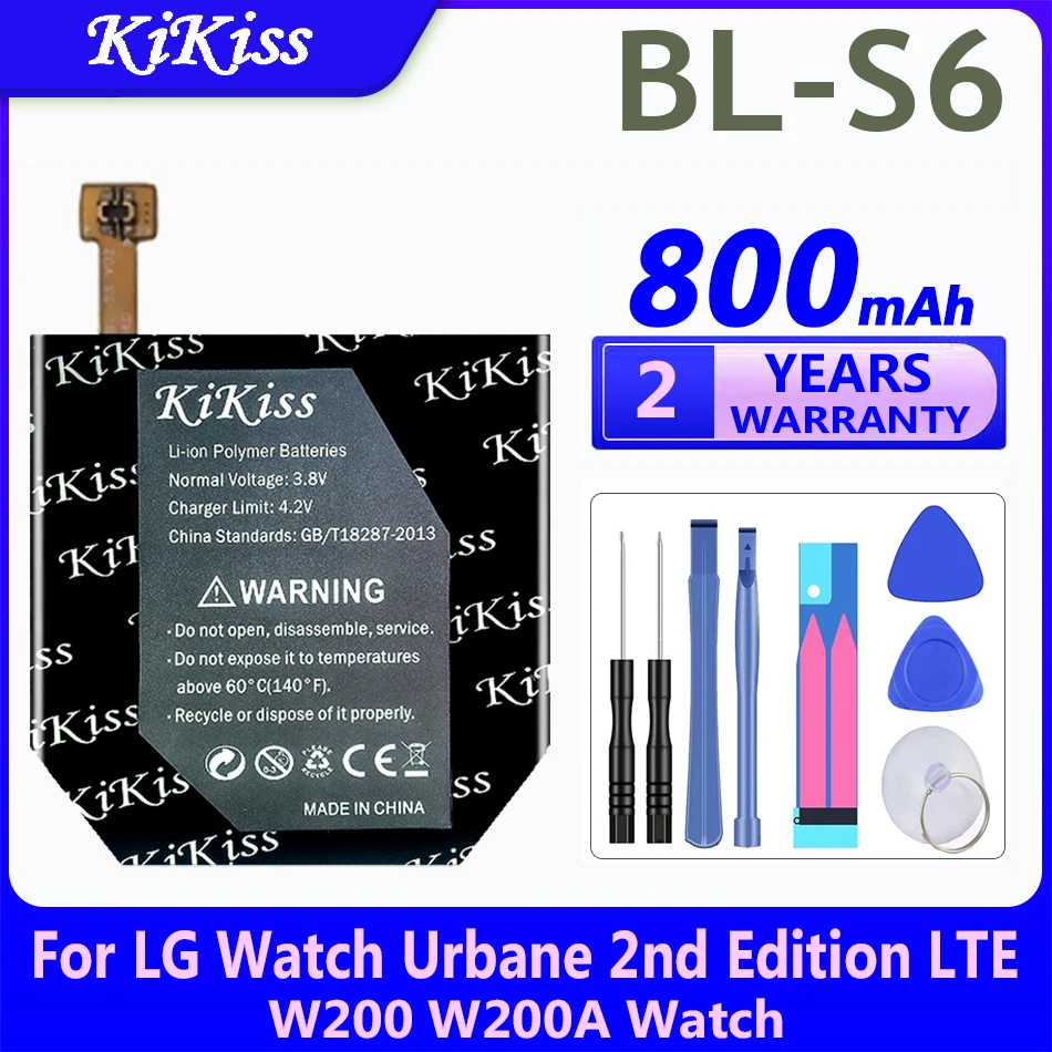 

Мощная батарея 800 мАч KiKiss BLS6 BL S6 Телефон для LG Watch Urbane 2nd Edition LTE W200 W200A часы