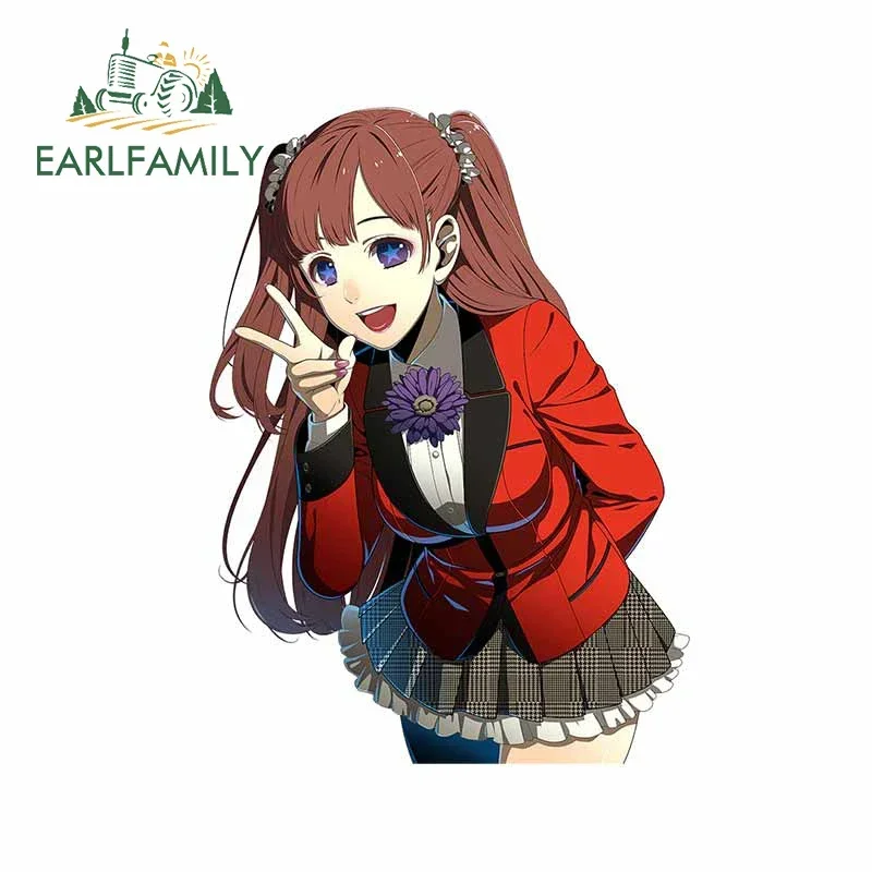 EARLFAMILY 13cm x 9.7cm Cute Anime Girl Peek Car Stickers Fashion ATV Trunk Auto Decals Interesting Air Conditioner Decoration