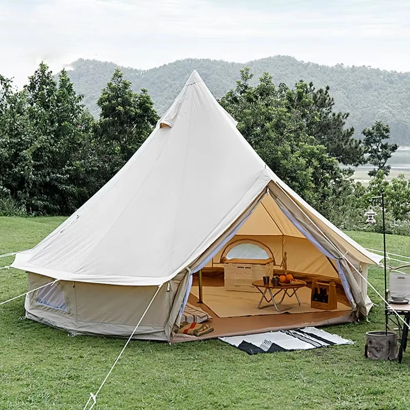 Tenda Glamping Bell per tendone in tela di cotone bianco da 3 m 4 m 5 m 6 m