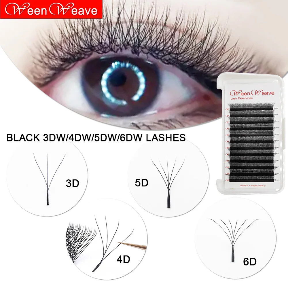 

WeenWeave W Shaped 6D 3D 4D 5D Lashes Bloom Automatic Flowering Premade Fans Eyelashes Extensions Individual Lashes