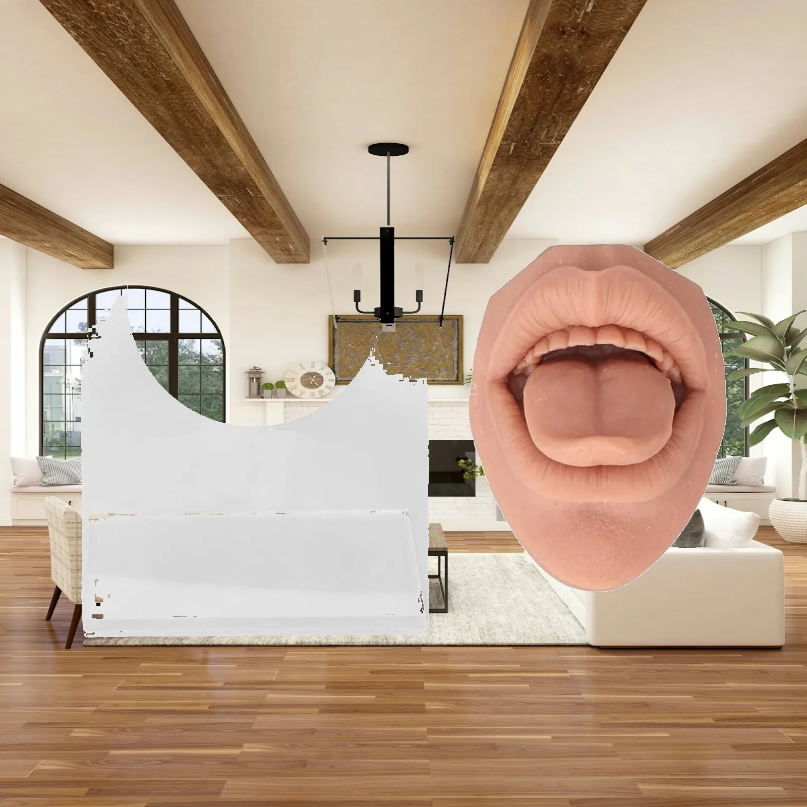 Simulation Silicone Tongue Mouth Display Model Flexible Practice Tool for Classroom Education Jewelry Window