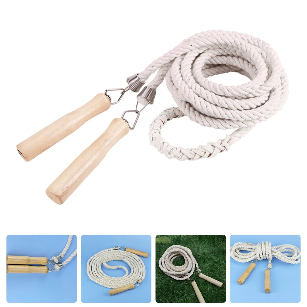 

Hand Crank Long Skipping Rope Individual Jumping Ropeless Cotton Linen for Fitness