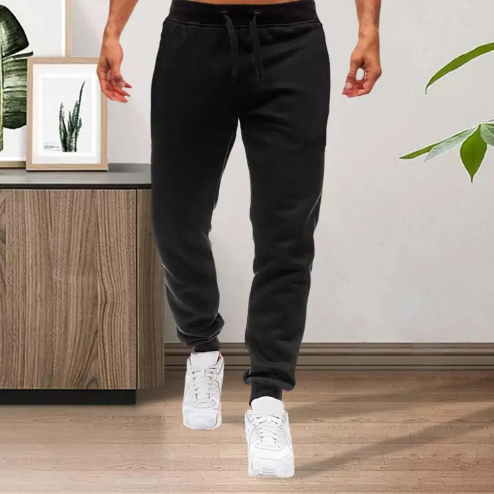 Men Trousers Men's Elastic Waist Sweatpants with Pockets for Running Cycling Stretchy Sport Trousers Style for Spring Fall