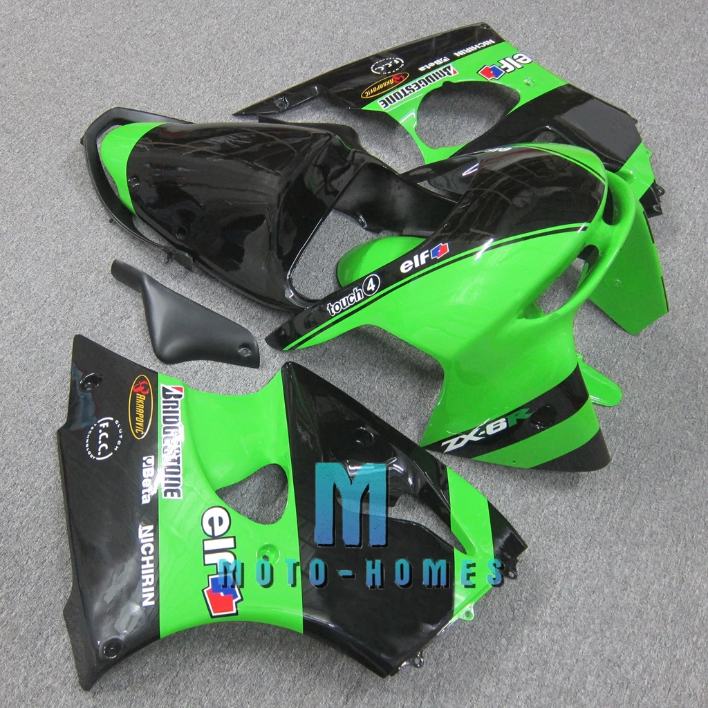 Motorcycle Bodywork For Kawasaki Ninja 1998 1999 ZX6R ZX 6R 98 99 Black Green High Quality ABS Plastic Aftermarket Rebuild Bike