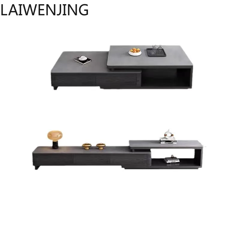 

HLZ Coffee Table Set for Small Apartments, Extendable Integrated Coffee Table