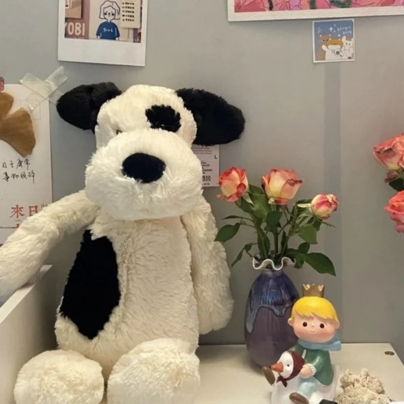 Peluche Cane Pirata Laford 30-45cm - Bianco e Nero, Morbido Cuscino da Abbraccio, Giocattolo per Divano, Compagno di Comfort per il Sonno, Regalo