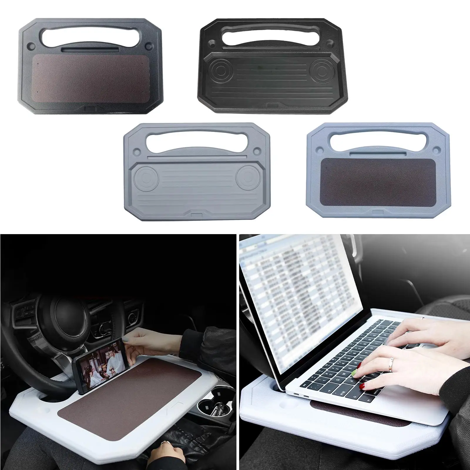 Portable Multifunction Car Steering Wheel Desk for Laptop, Vehicle Seat Steering , (Black)