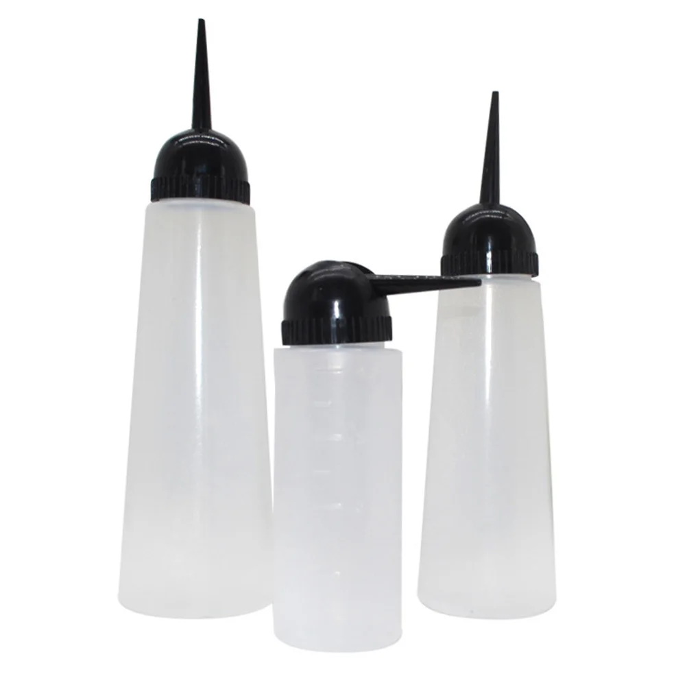 5 pçs 120ml lavagem para colorir shampoo garrafa recarregável salão de beleza recipiente de tintura de cabelo ponta oblíqua à prova de vazamento anti deslizamento design tintura de cabelo