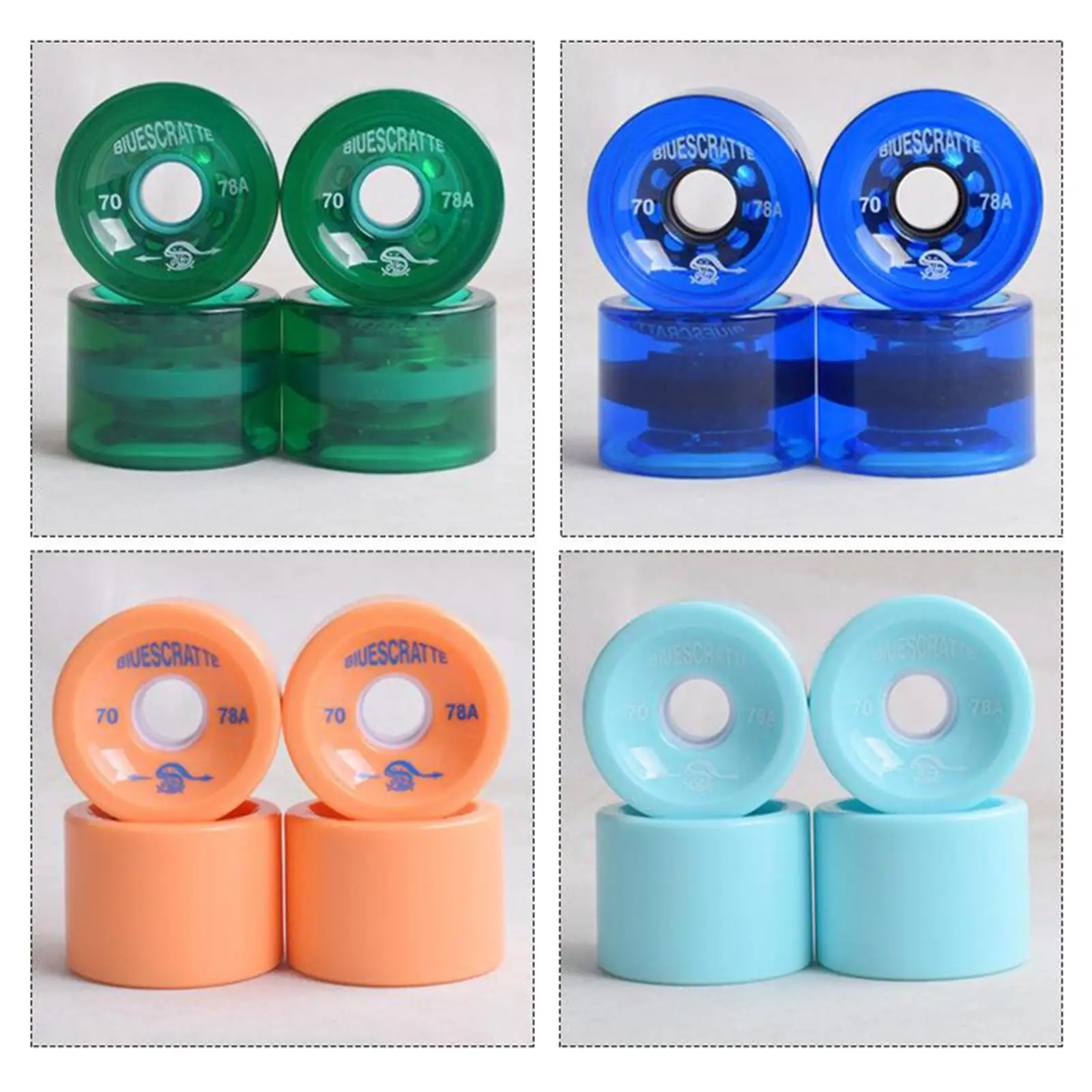

Longboard Skateboard Wheels 70x51mm Soft PU ABEC-9 Bearing Wrap Replacement for Electric Skateboard Parts