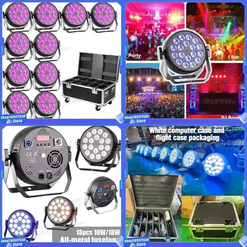 18x10W RGBW LED Stage Light DMX512 Control Par Can for DJ Disco Bar KTV Nightclub Party Performance Lighting Equipment