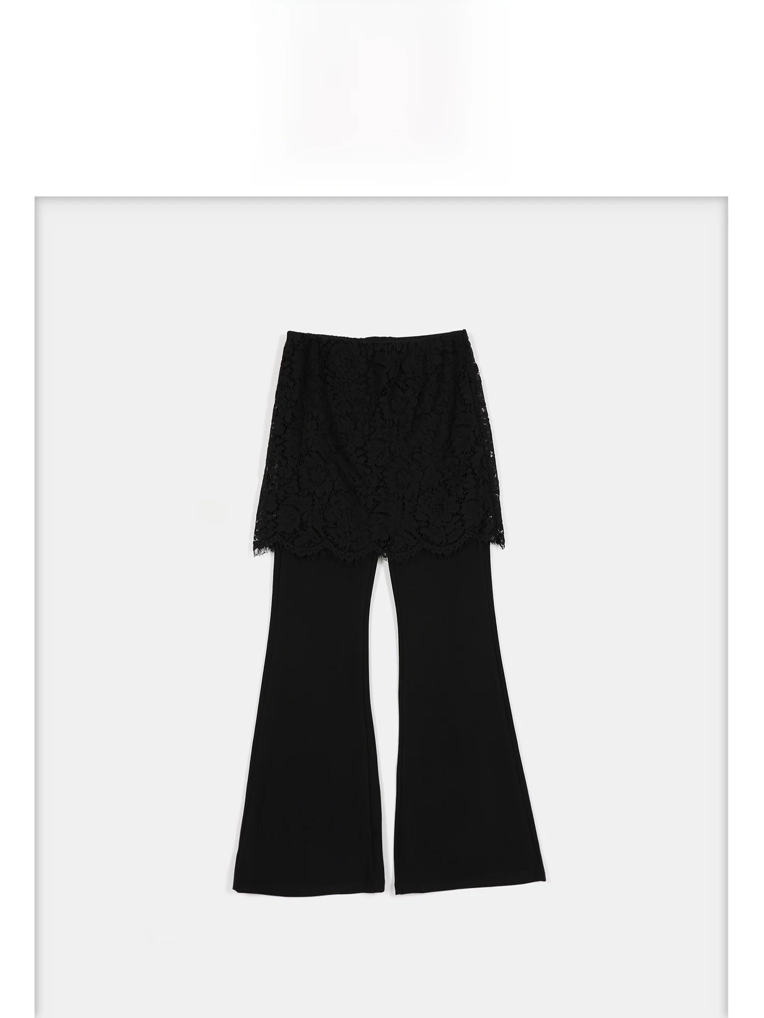

High Waist Lace Trim Flared Casual Pants Women's Slimming Pants Summer Micro Flare Leisure Trousers by LA Sheila