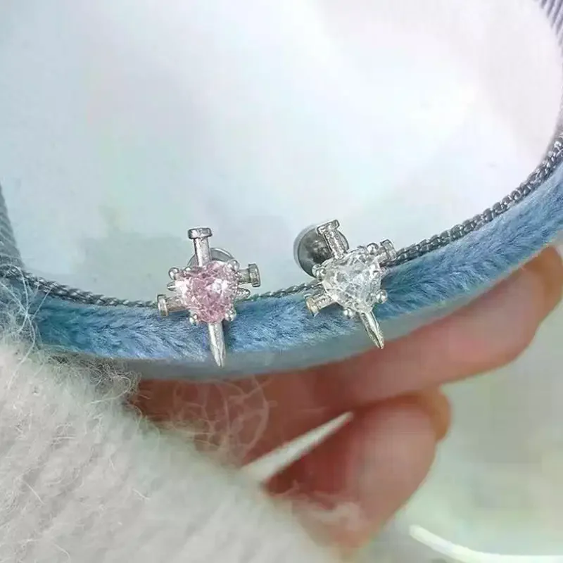 Unique Personality Angel Wings Cross Love Heart Ear Bone Nails Earring Women Jewelry Accessries Gifts