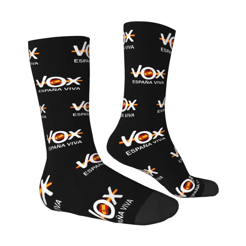 Cool Spain Flag Espana Viva Vox Socks Women Men Warm 3D Printed Sports Football Socks