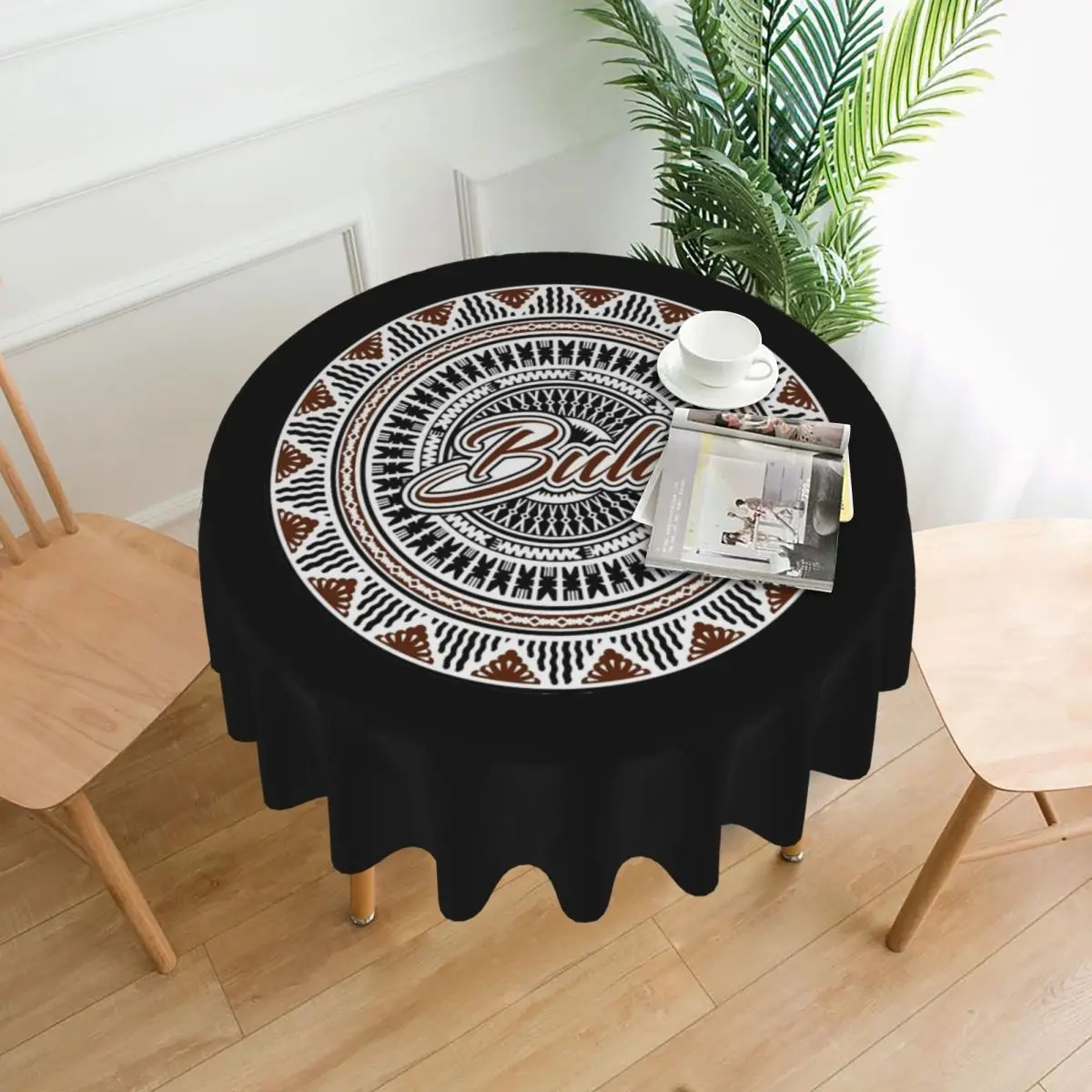 

Fiji Bula Kesakesa Design Водонепроницаемая круглая скатерть маслостойкая скатерть для кухонных мероприятий Крышка обеденного стола 60 дюймов