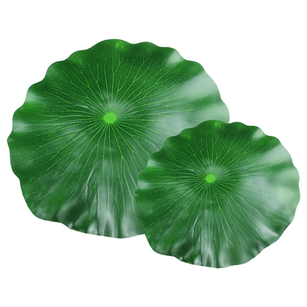 

2pcs Artificial Lotus Leaves Floating Pond Decor Simulation Fish Tank Ornaments Garden Pool Home Decorations Plastic Faux