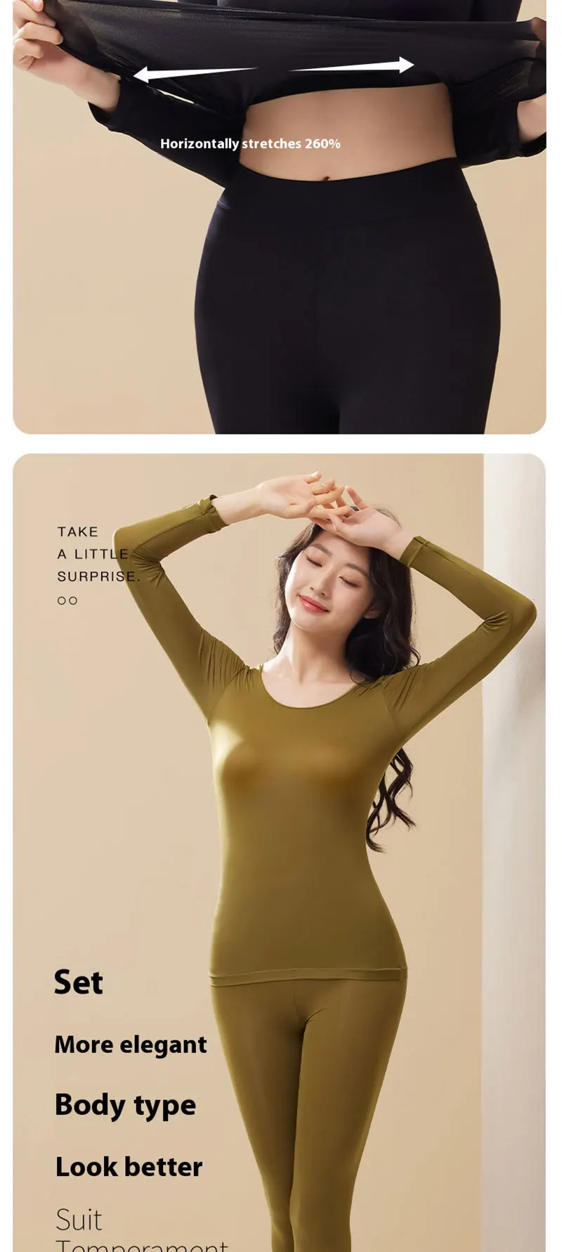 1 Set Sexy frauen Thermo-unterwäsche Winter Kleidung Nahtlose Dicke Warme Dessous Frauen Thermische Kleidung Set Frau 2 stück – Detail 9