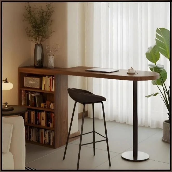 Solid wood bar table, balcony transformation, living room partition, long narrow table, log high table, coffee table