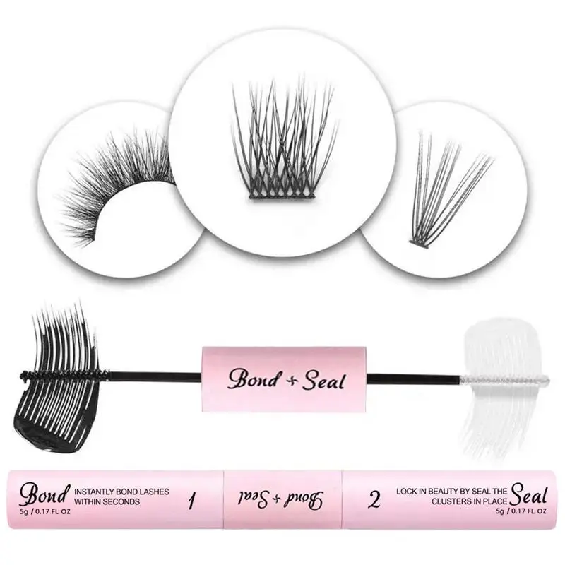 Waterproof False Eyelash Glue and Seal 2 in 1 Fast Drying Lash Glue And Sealer Long Lasting Strong Hold False Eyelashes Glue