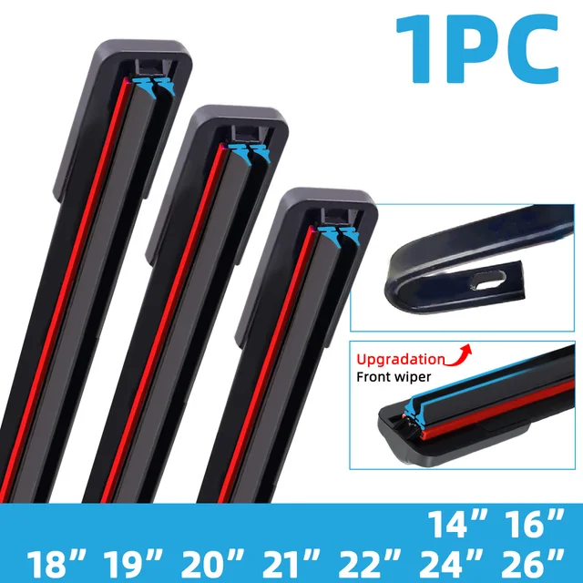 Ogólne pióro wycieraczki samochodowej z podwójnym paskiem gumowym w kształcie litery J/U 14 "16" 18 "19" 20 "21" 22 "24" 26“
