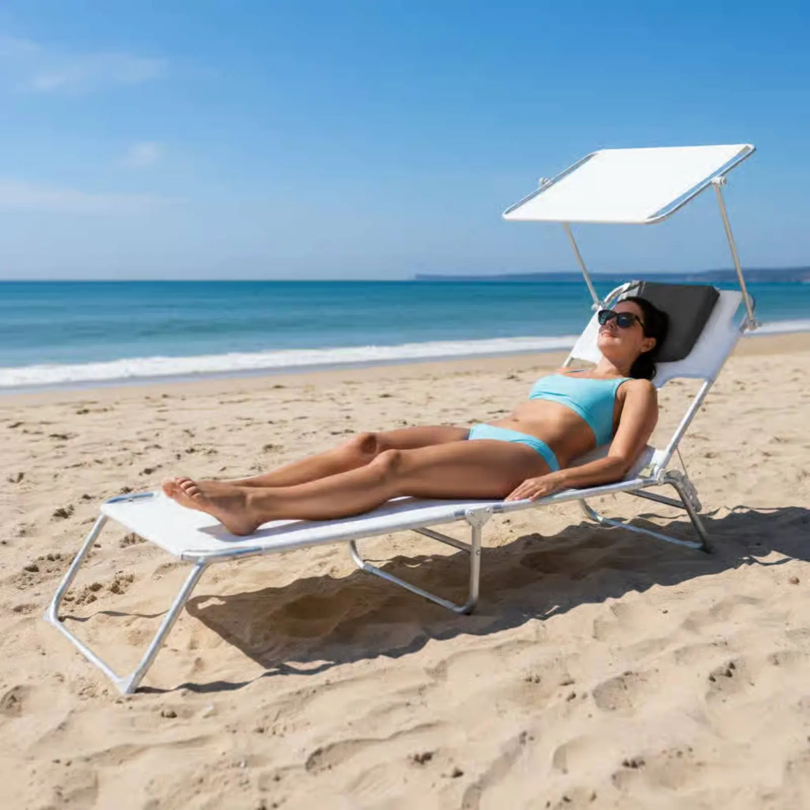 Face down Tanning Chair Sturdy Duty Frame Folding Sun Lounger Reclining Patio Lounger No Assembly Required Portable Sleeping Cot