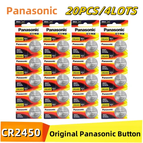 

20Pcs Original Panasonic CR2450 Watch Buttom Battery 5029LC ECR2450 BR2450 CR 2450 3V 600mAh Lithium Coin Cell Batteries