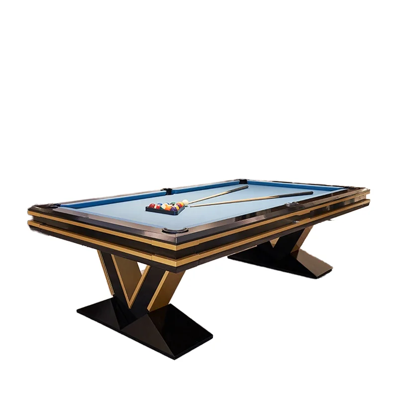 Luxury Customized 9ft 8ft Modern V-Shape Solid Wood Legs American Pool Table for Competition Use Durable Design Real