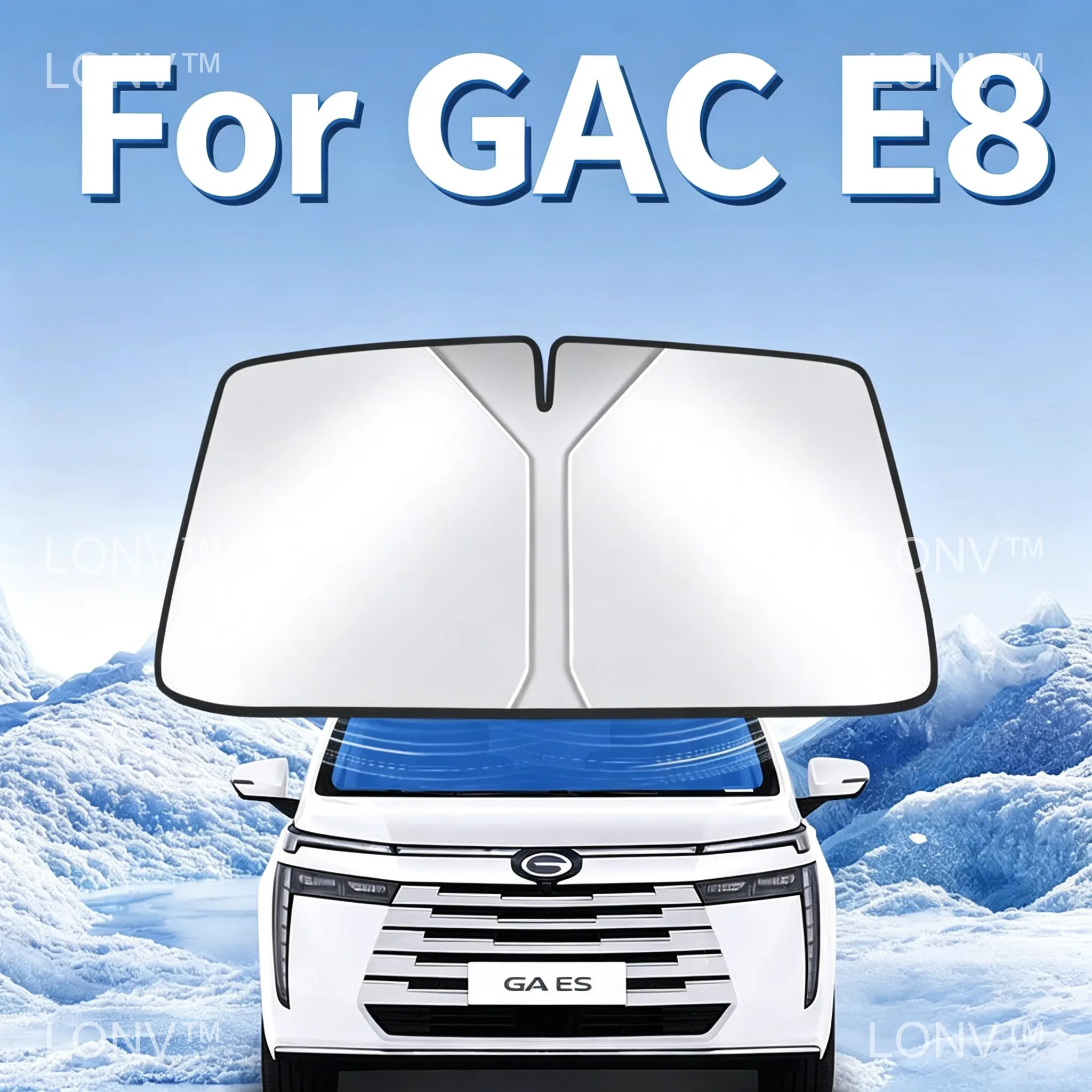 For GAC Trumpchi E8 2025 2026 2027 Car Sunshade Front Windshield Shade Cover Foldable Car Anti-UV Heat Insulation Accessories