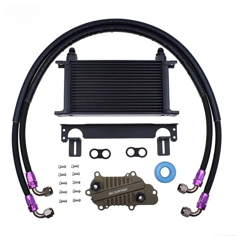 Racing Aluminum Engine Oil Cooler Kit for Jeep Cherokee WK2 Dodge 3.0L CRD 3.6L Pentastar V6 Radiator Kit