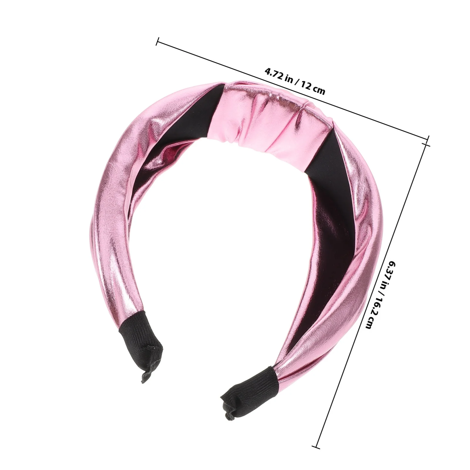 الوردي معقود عقال المرأة بريق وردي فاتح نسيج البولي يوريثان رباط شعر لعيد الحب ديسكو الترتر الشعر التبعي #6