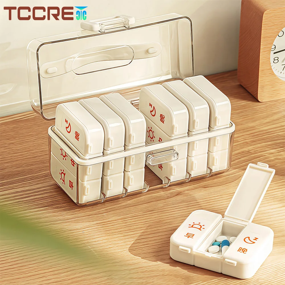 

1Pcs Weekly Portable Pill Organizer 3 Times a Day, Large 7 Day Pill Box with Separate Container for Medication,Vitamins,Fish Oil