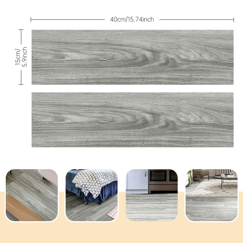 10/20PCS 40X15CM PVC Self Adhesive Floor Planks Peel and Stick Flooring Tiles Wood Look for Bedroom Living Room Home Decor