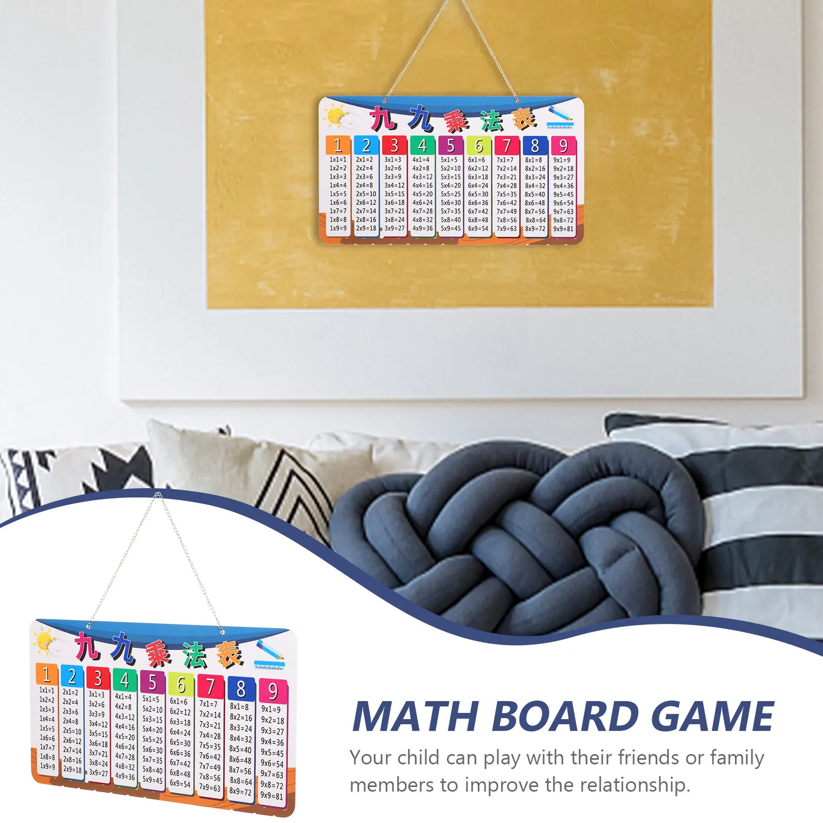 Multiplication Board Game Math Learning Toy for Preschool Kids Educational Teaching Aid Compact and Durable