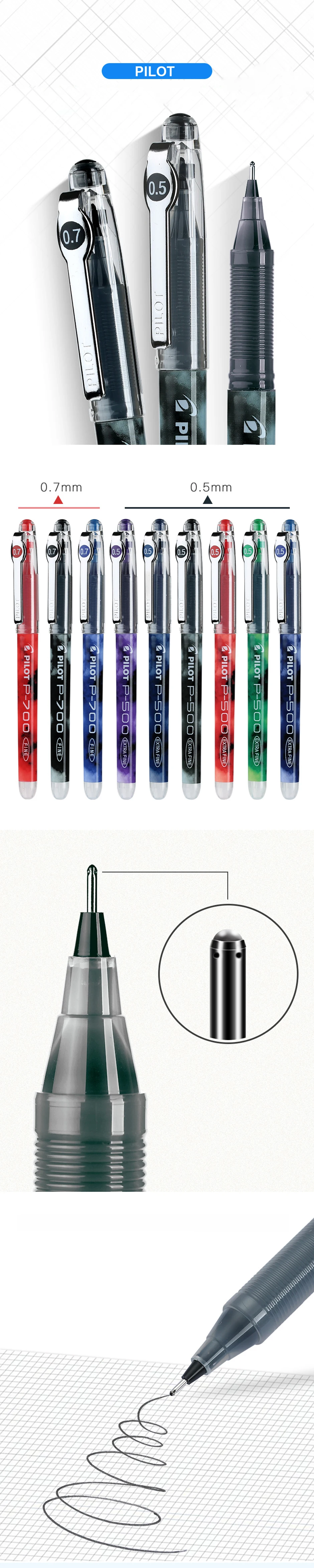 1 Stück Pilot-Gelstift BL-P500/BL-P700, Nadelspitze mit großer Kapazität, schnell trocknend, glatt, 0,5/0,7 mm, Schulbedarf, Bürozubehör – Detail 5