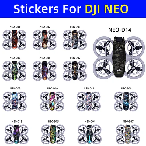 DJI Neo Drone 바디 스티커 안티 스크래치 보호 필름 PVC 방수 스킨 데칼 다채로운 장식 수리 액세서리 키트
