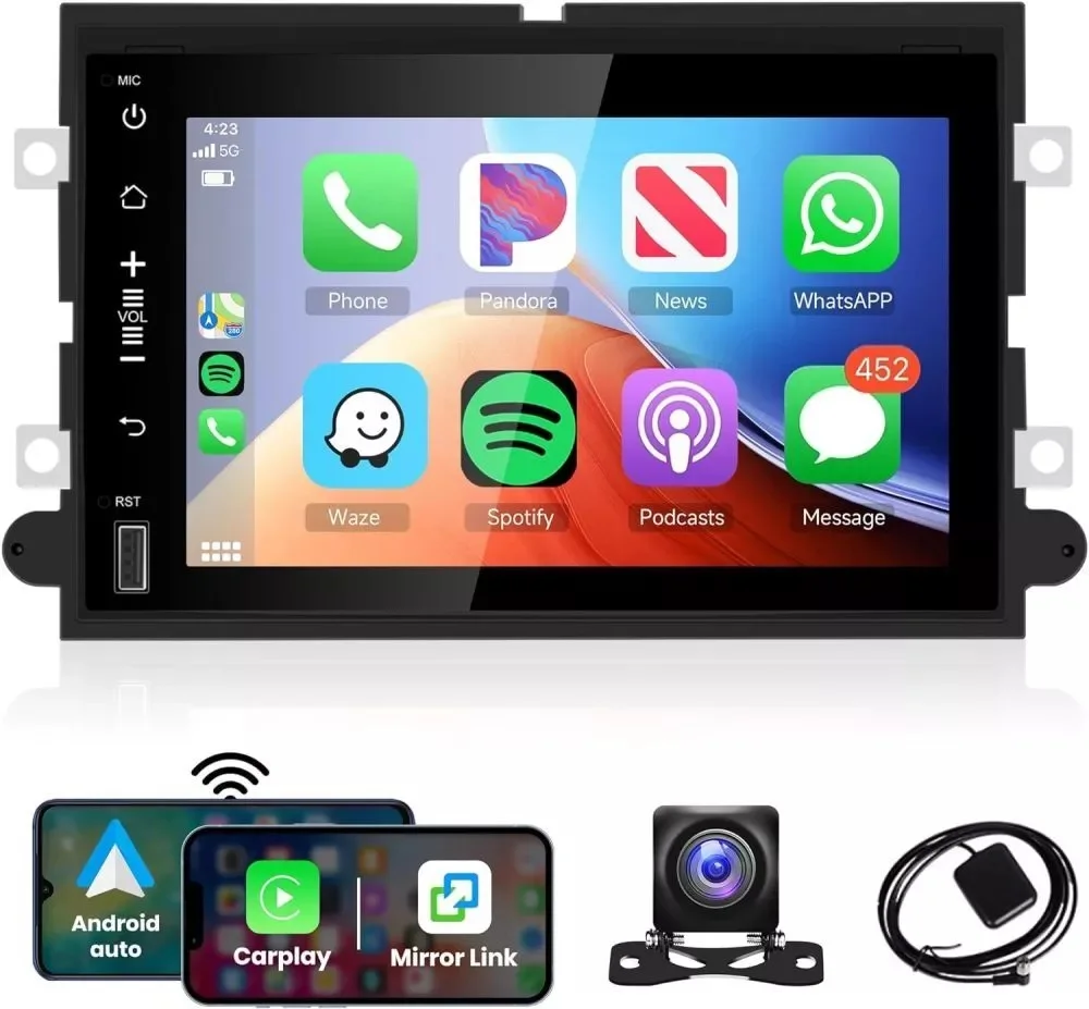 7 ''Android 14 Car Radio For Ford F150 2004-2008 Wireless Carplay Auto  Car Stereo Multimedia Player 2 Din Stereo Radio GPS NAV