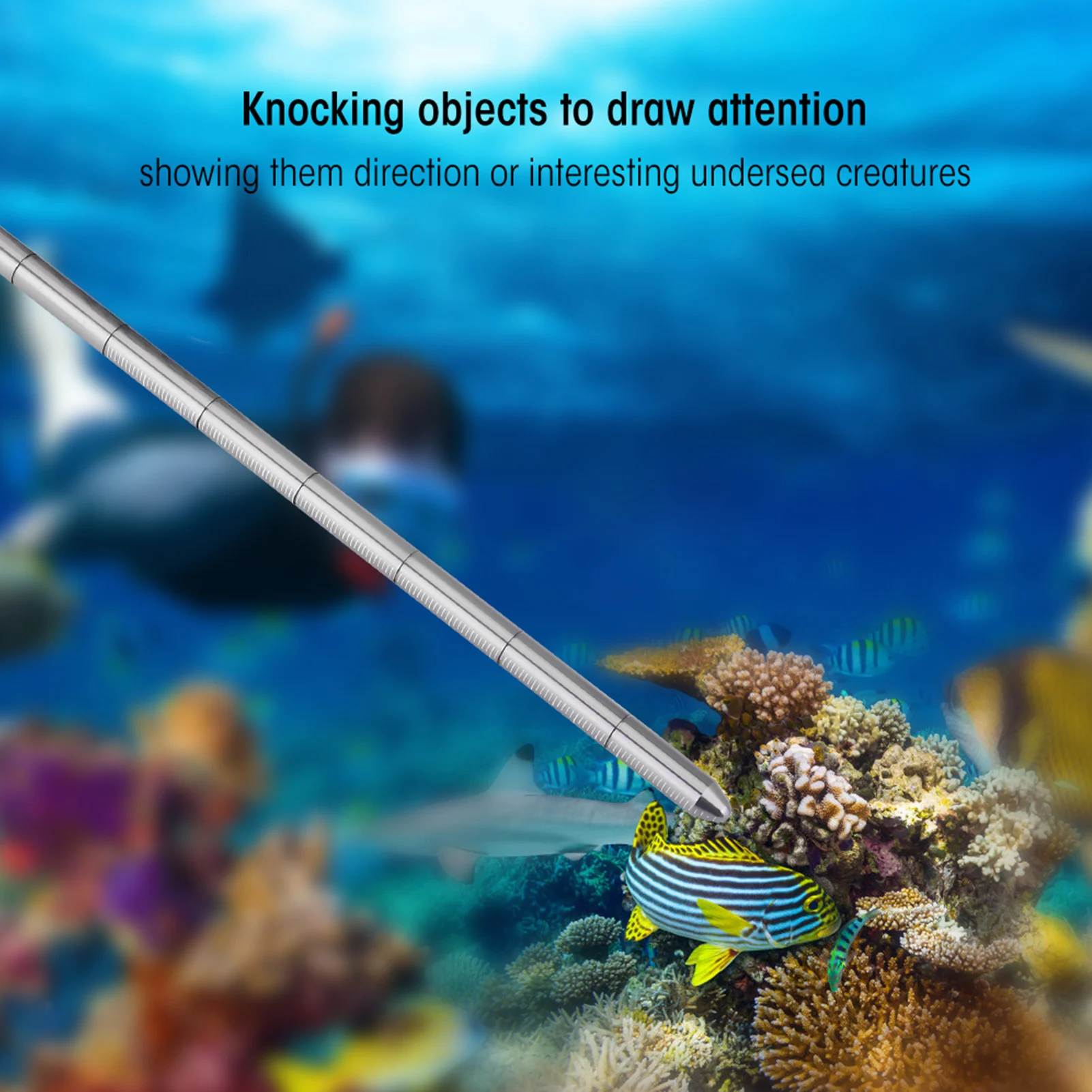 

ZK30 KEEP DIVING Scuba Diving Noise Maker Stick Rod Pointer with Parachute Lanyard