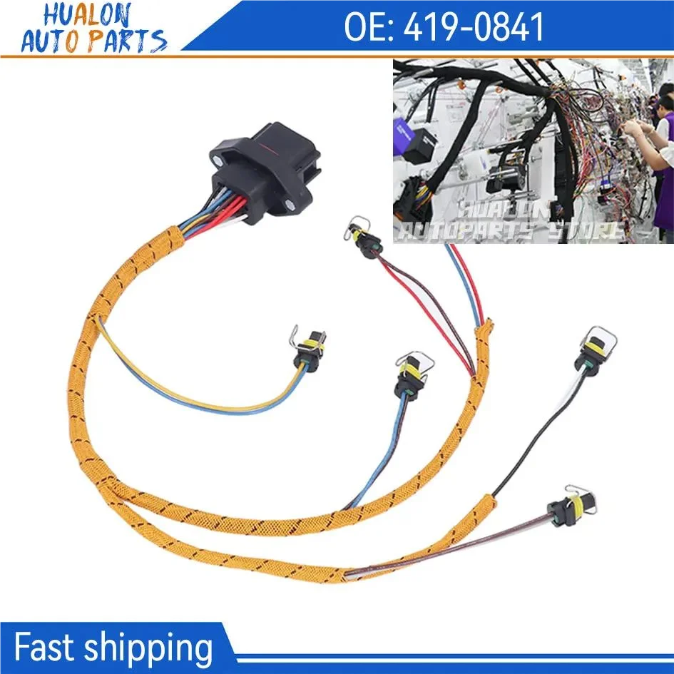 419-0841 2153249 Fuel Injector Wiring Harness Fits For Caterpillar CAT C9 E330D E336D E320D 320C 323D 325 336D Excavator 4190841