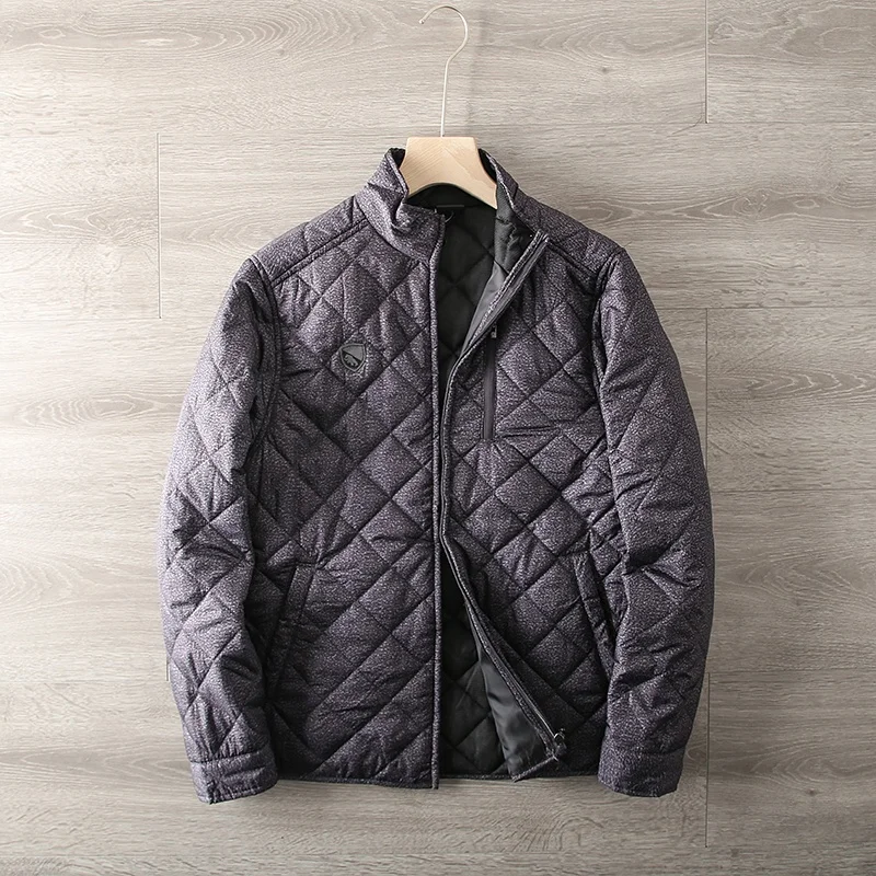 

Легкая хлопковая куртка мужская осенне-зимняя новая, с воротником-стойкой, вышивкой, хлопковая верхняя одежда, модная городская повседневная куртка-стойка