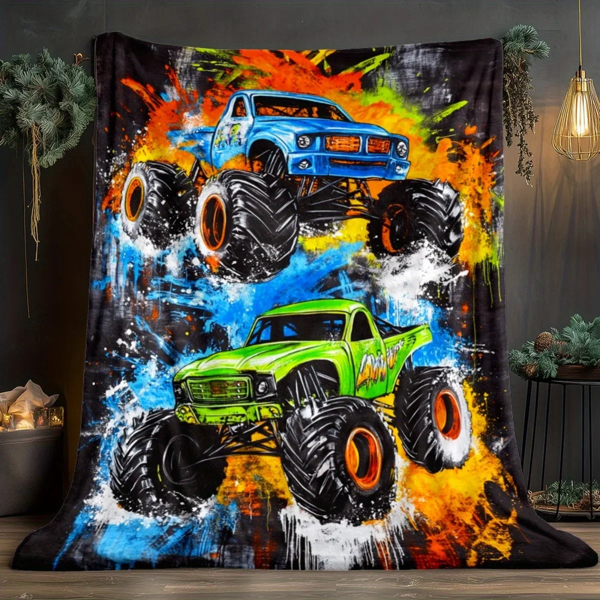 Custom 1pc Cars In Competition Blanket- Lightweight Throw For Sofa, Outdoor, Camping, Livingroom, Office, Chair, And Bed - Digit