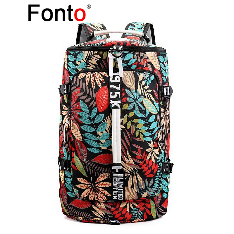 Fonto Large Capacity New Backpack Dry Wet Separation Lightweight Fitness Bag Nylon Mountaineering Bag