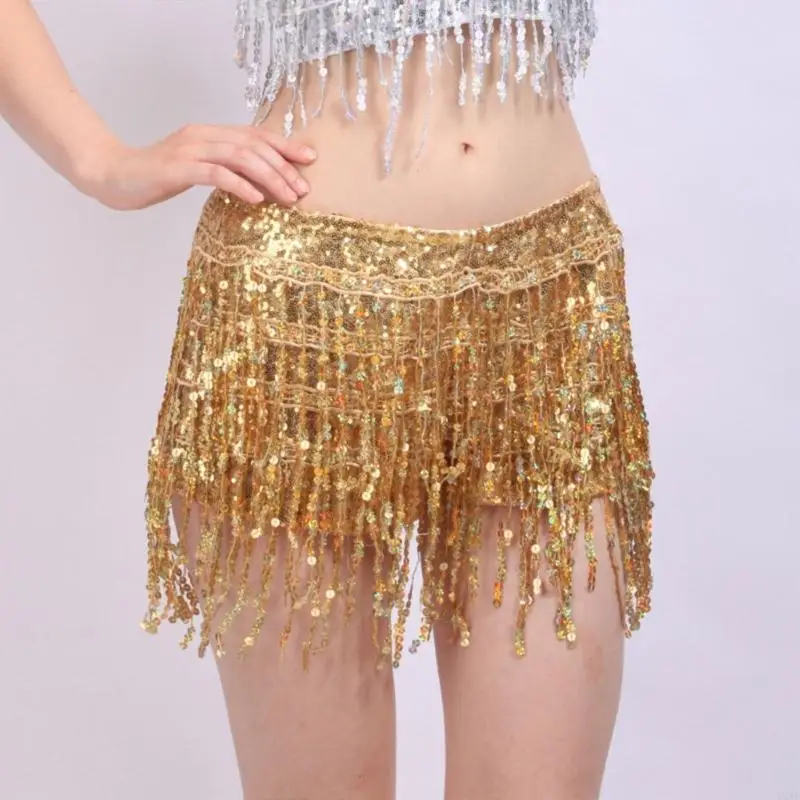 

Y3NE Women's Glittering Sequins Tassels Dance Shorts for Clubbing and Celebrations