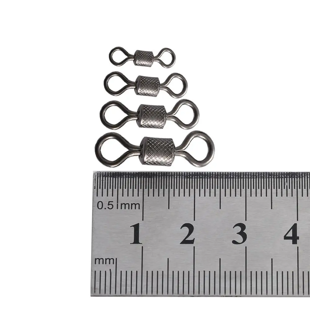 50PCS/Lot Fishing Swivels Ball Bearing Swivel with Safety Snap Solid Rings Rolling Swivel for Carp Fishing Accessories