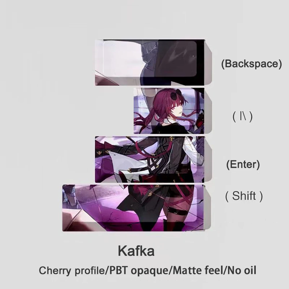 4 Keys Honkai Impact 3 Key Caps Tab Ctrl Win Keycaps Honkai: Star Rail Cherry Profile PBT Dye Subbed Anime Cartoon Gaming Keycap
