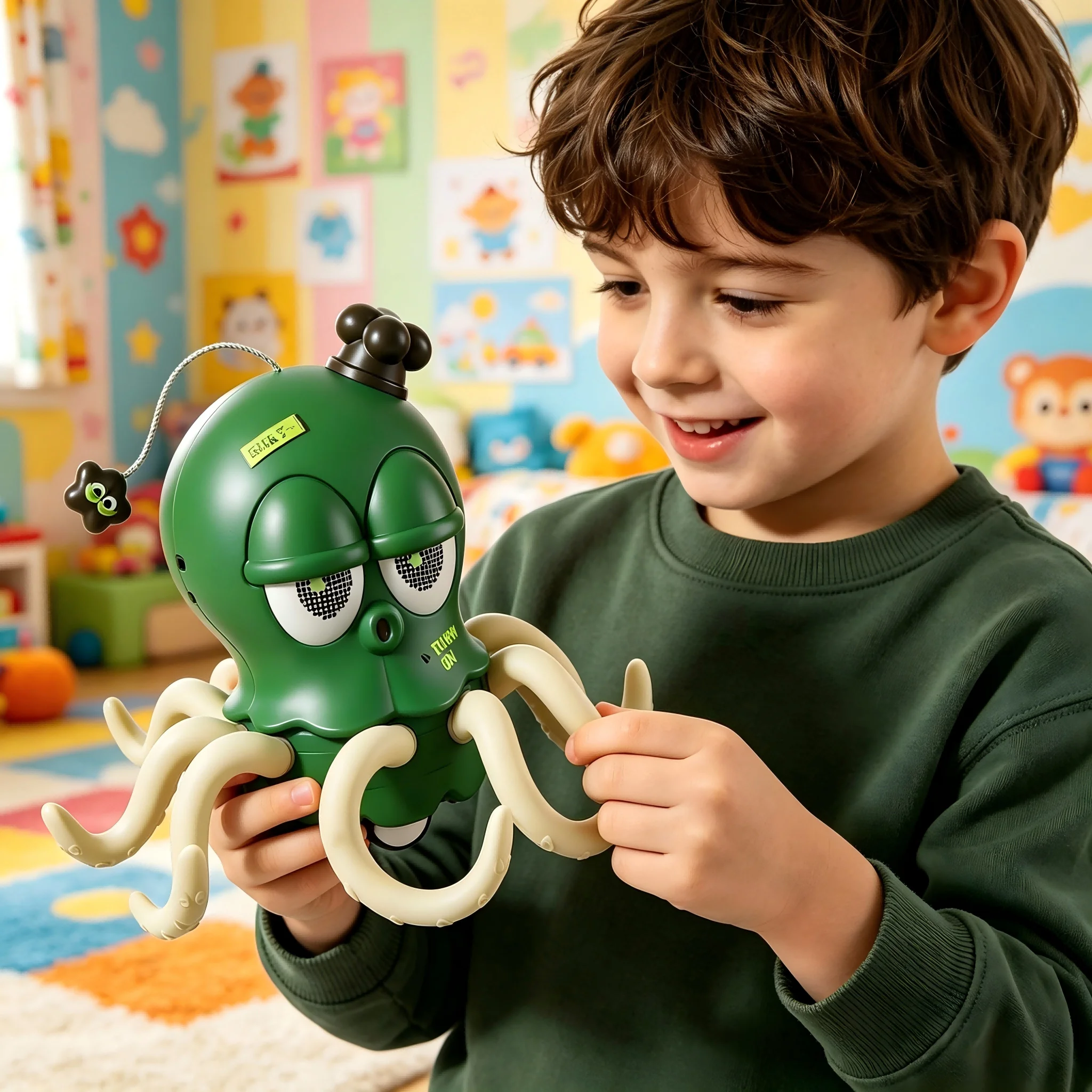 Pulpo Mágico Bailarín con Sensor de Obstáculos, Juguete de Pulpo con Música y Luces, Regalo de Cumpleaños para Niños