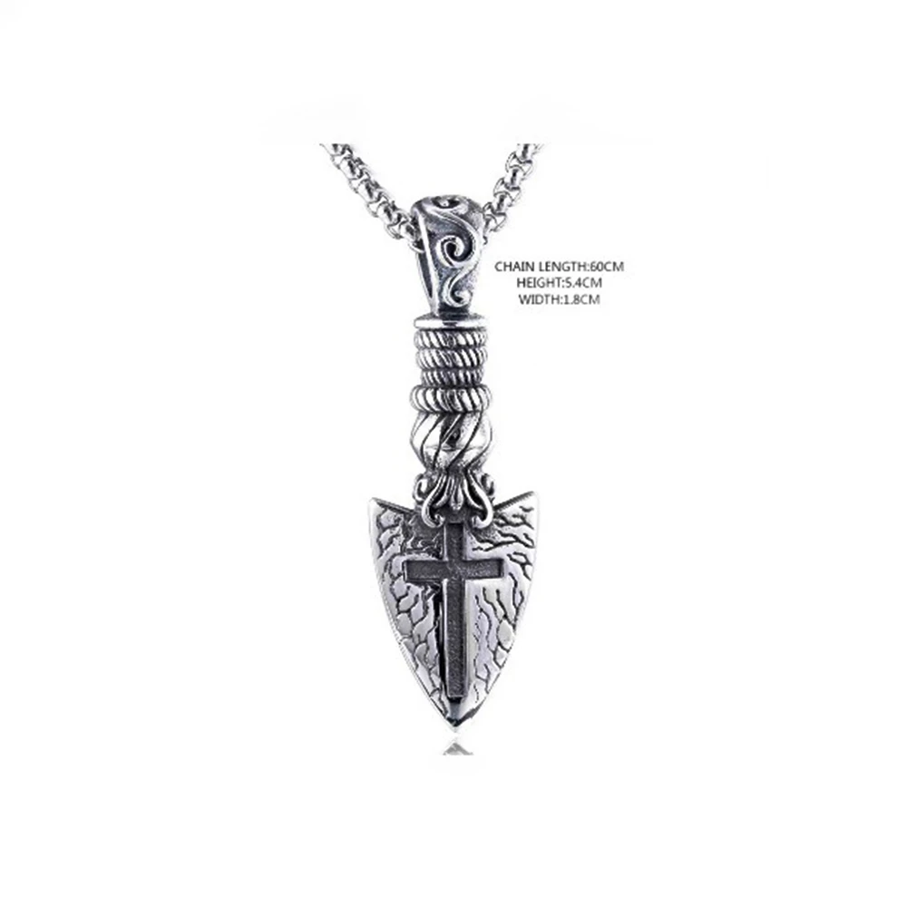 فايكنغ درع مرساة قلادة للرجال الفولاذ المقاوم للصدأ الشرير يسوع الصليب قلادة نورس باقان تاليسمان مجوهرات الاسكندنافية هدية #6